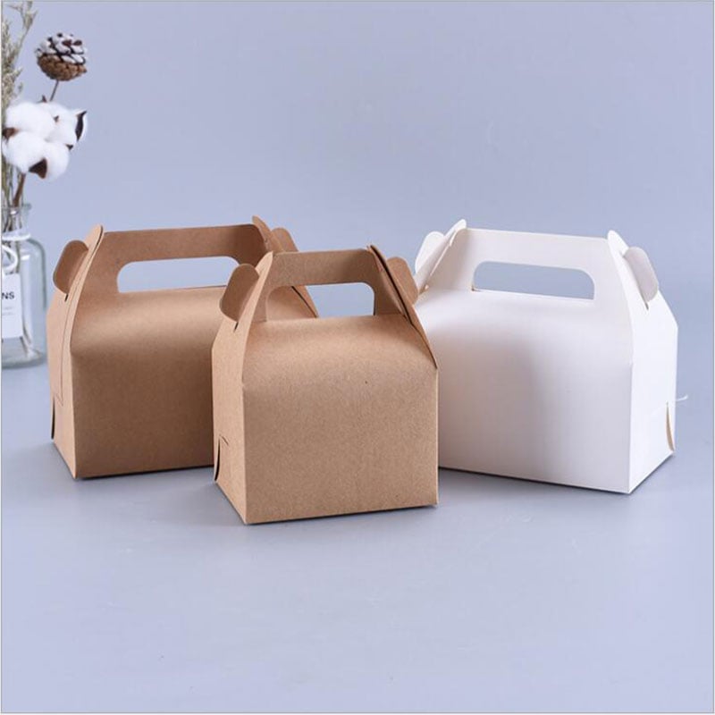 30pcs-White-brown-Cardboard-box-handle-Wedding-Party-Dessert-cake-food-Paper-Packaging-Box-Festival-Gift